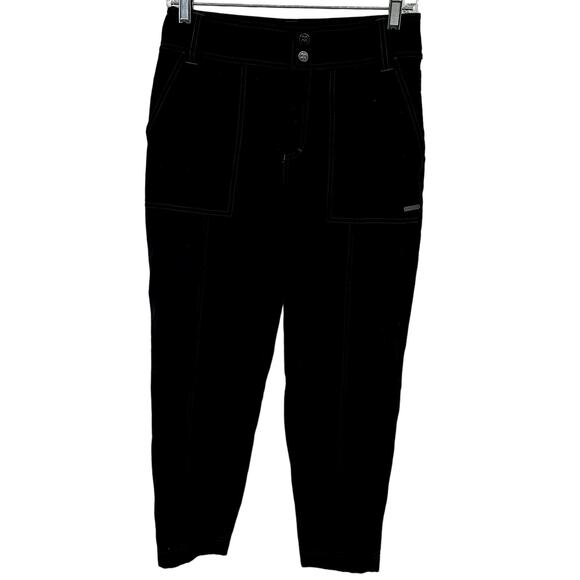 Sweaty Betty Slim Pants Contrast Stitching Super Stretch Ankle Black XSmall - Picture 1 of 4